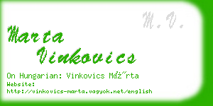 marta vinkovics business card